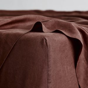 Cacao 100% French Flax Linen Fitted Sheet