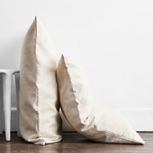 Oatmeal & White Stripe 100% French Flax Linen Pillowcases (Set of Two)