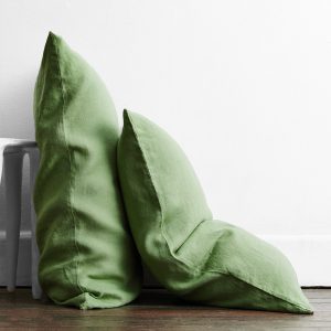Pistachio 100% French Flax Linen Pillowcases (Set of Two)