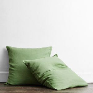 Pistachio 100% French Flax Linen European Pillowcases (Set of Two)